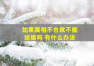 如果属相不合就不能结婚吗 有什么办法